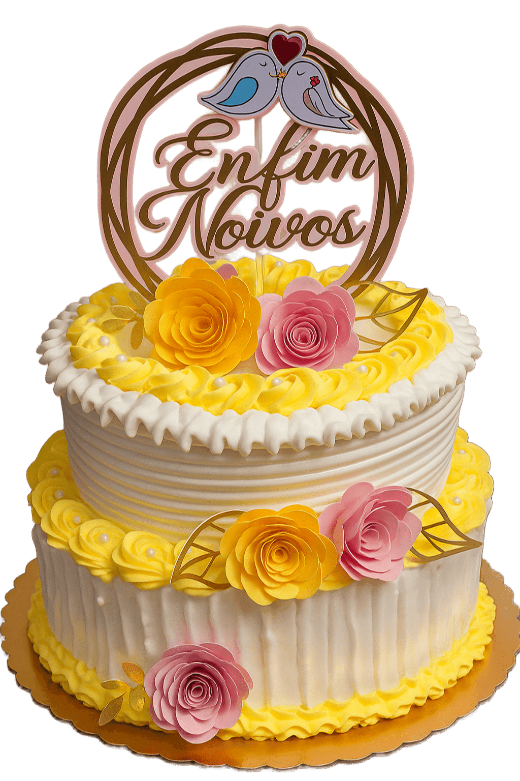 Andreia 'Dedá', confeiteira da Maravilhas da Dedá, finalizando a decoração de um bolo.